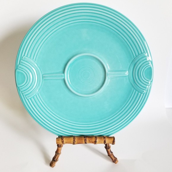 Fiestaware Dining Vtg Fiesta Chip And Dip Platter Only Turquoise